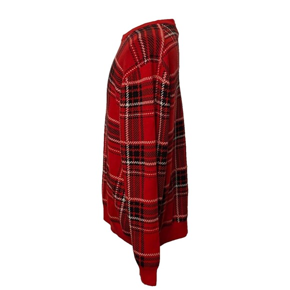 NWT CHARTER CLUB Mens XL Crew Neck Sweater Red Plaid Holiday Christmas Pullover - Picture 3 of 8